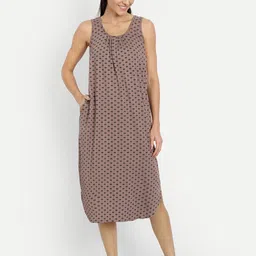 BLAZON Floral Printed Pure Cotton Nightdress-image-40