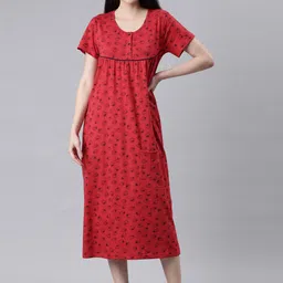 Kryptic Conversational Printed Midi Nightdress-image-18