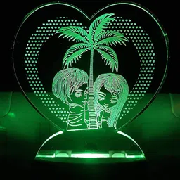 NMII Green & Blue Printed Acrylic 3D Illusion Plug Night Lamp-36