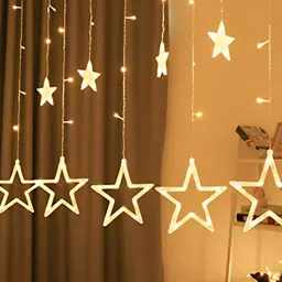 SPARK WORLD Yellow Star-Shaped String Lights-50