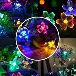 SPARK WORLD Blue Flower-Shaped String Lights-47