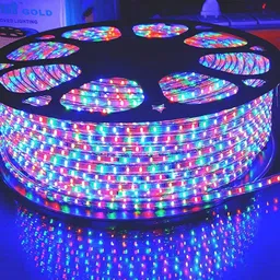 SPARK WORLD Blue & Red Striped String Lights-8