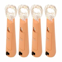 SPARK WORLD Yellow & Peach 4 Pieces Rice Shaped Bulb String Lights-29