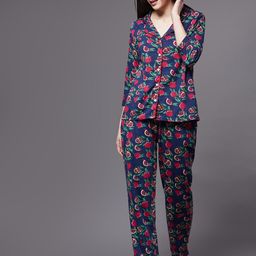 Miss Chase Women Blue & Red Printed Night suit-image-56