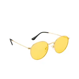 MAGNEQ Yellow Lens & Gold-Toned Round Sunglasses With Polarised Lens MG 3447/S C4 5021-49