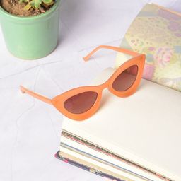 HAUTE SAUCE by Campus Sutra Women Brown Lens & Orange Cateye Sunglasses with Polarised and UV Protected Lens-image-95