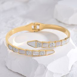 Designs & You Women Mother of Pearl Gold-Plated Bangle-Style Bracelet-55