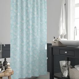 ArtzFolio Blue & White Heart-Printed Shower Curtain-image-83