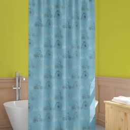ArtzFolio Blue & Black Printed Waterproof Shower Curtains-image-78