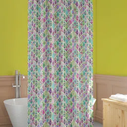 ArtzFolio Green & Purple Printed Waterproof Shower Curtains-2