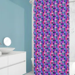 ArtzFolio Pink & Purple Printed Waterproof Shower Curtain-image-48