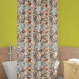 ArtzFolio Grey & Blue Printed Waterproof Shower Curtains-image-74