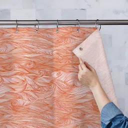 ArtzFolio Peach Printed Waterproof Shower Curtains-image-24