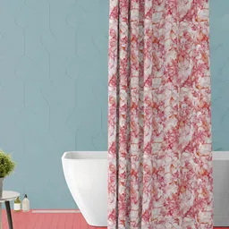 ArtzFolio Pink & White Printed Waterproof Shower Curtains-image-71