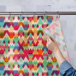 ArtzFolio Beige & Red Printed Waterproof Shower Curtain-image-21