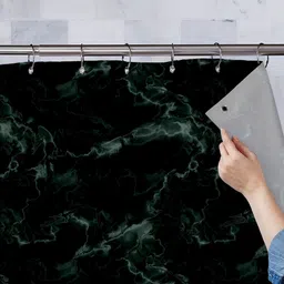 ArtzFolio Green Printed Waterproof Shower Curtains-30