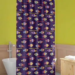ArtzFolio Purple & Yellow Printed Waterproof Shower Curtains-8