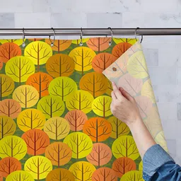 ArtzFolio Yellow & Green Printed Waterproof Shower Curtains-image-97