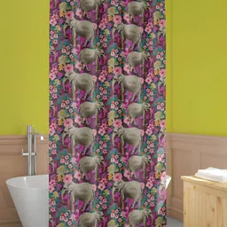 ArtzFolio Taupe & Pink Printed Waterproof Shower Curtain-image-52