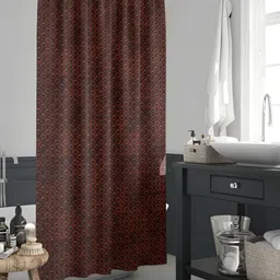 ArtzFolio Brown & Black Printed Waterproof Shower Curtain-image-77
