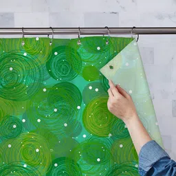 ArtzFolio Green & Yellow Printed Waterproof Shower Curtains-image-80