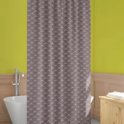 ArtzFolio Brown & White Printed Waterproof Shower Curtain-image-78