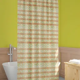 ArtzFolio Yellow & Brown Printed Waterproof Shower Curtain-image-49