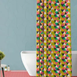 ArtzFolio Yellow & Pink Printed Waterproof Shower Curtains-image-79
