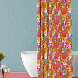 ArtzFolio Red & Pink Printed Waterproof Shower Curtains-9