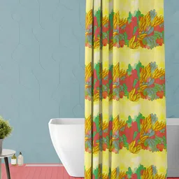 ArtzFolio Yellow & Green Printed Waterproof Shower Curtains-image-63