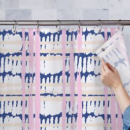 ArtzFolio Pink & Blue Printed Waterproof Shower Curtains-image-101