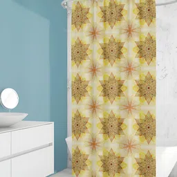 ArtzFolio White & Brown Printed Waterproof Shower Curtains-image-78