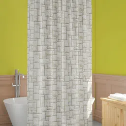 ArtzFolio Beige Printed Waterproof Shower Curtains-73