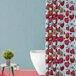 ArtzFolio Blue & Red Printed Waterproof Shower Curtains-image-63