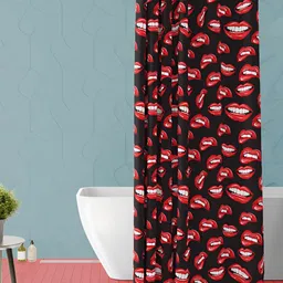 ArtzFolio Black & Red Printed Waterproof Shower Curtains-picture-10