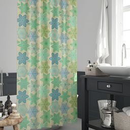 ArtzFolio Green & Blue Printed Waterproof Shower Curtains-image-53