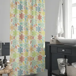 ArtzFolio Red & White Printed Waterproof Shower Curtains-18