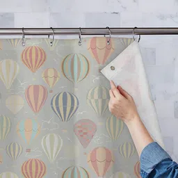 ArtzFolio Grey & Pink Printed Waterproof Shower Curtains-image-19