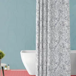 ArtzFolio White & Grey Printed Waterproof Shower Curtains-image-72
