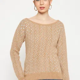 CREATIVE LINE Self Design Woollen Pullover Sweater-image-32