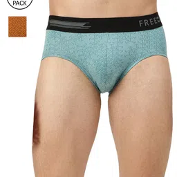 FREECULTR Men Pack Of 2 Blue & Yellow Mid-Rise Geometric Briefs-23