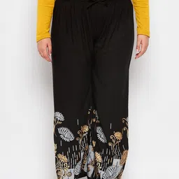 CLORA CREATION PLUS Women Silver-Toned Floral Hem Design Palazzos-49