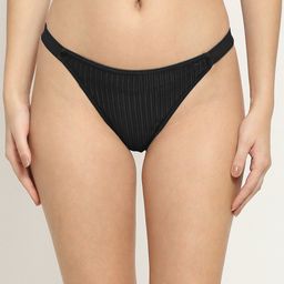 EROTISSCH Women Black Self Design Thongs AIP-19R-image-44