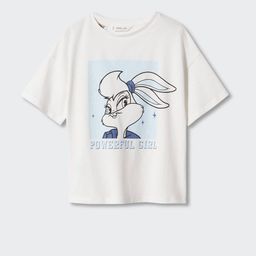 Mango Kids Girls Pure Cotton Lola Bunny Printed Drop-Shoulder Sustainable T-shirt-image-6