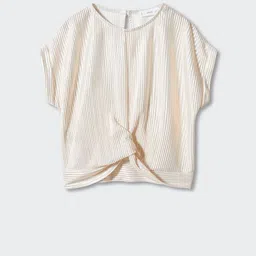 Mango Kids Girls Striped Extended Sleeves Twisted Top-image-41