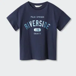 Mango Kids Girls Pure Cotton Typography Printed Drop-Shoulder Sleeves Sustainable T-shirt-image-83