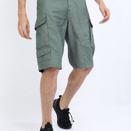 HIGHLANDER Men Grey Knee Length Cargo Shorts-image-18