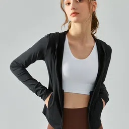JC Collection Lightweight Hooded Crop Sporty Jacket-image-88