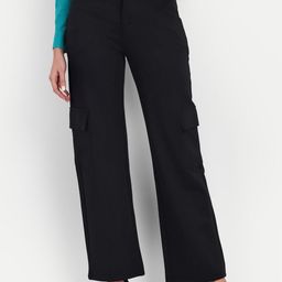BROADSTAR Women High-Rise Smart Relaxed Fit Cargo Trousers-picture-29
