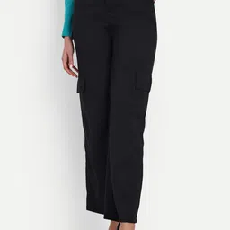 BROADSTAR Women Smart Loose Fit High-Rise Easy Wash Cargos Trousers-picture-12
